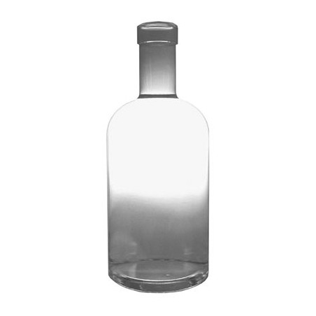750ml (25.4oz) Flint (Clear) Oregon Bar Top Glass Bottle Round - 21.5mm Neck