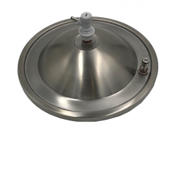 Lid with a second optional bulkhead from the pressure relief valve kit.