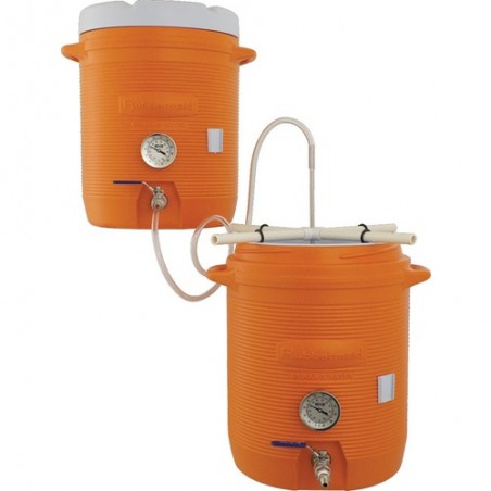 Mash Tun & Hot Liquor Tank All Grain Home Brewing System With Thermometers Installed - 10 gal. Coolers
