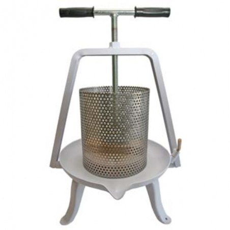 Fruit Press No. 20 - Stainless Steel Basket and Enamel Base
