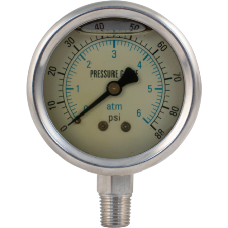 Liquid-Filled Pressure Gauge (0-88 psi)