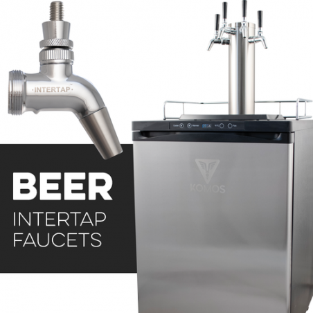 KOMOS Kegerator with Intertap Stainless Steel Faucets