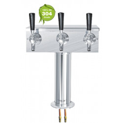T Tower-5 Faucets, SS 304 Material, SS Brushed, Glycol Recirculation Loop