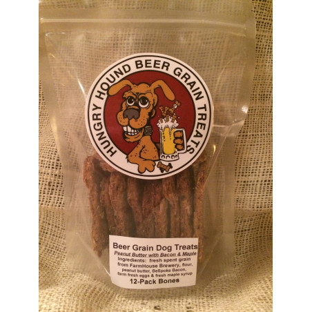 Hungry Hound Peanut Butter with Bacon & Maple Beer Grain Dog Bones 12-Pack