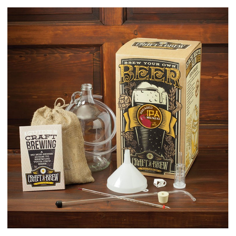 Clear Craft A Brew Home Brewing Oak Aged IPA Reusable Make Your Own Beer Kit Starter Set 1 Gallon