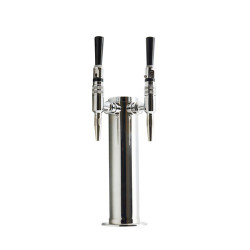 Cold Brew Beer Tower – 2 Faucets – SS Polished – Air Cooled