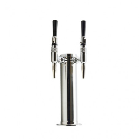 Cold Brew Beer Tower – 2 Faucets – SS Polished – Air Cooled