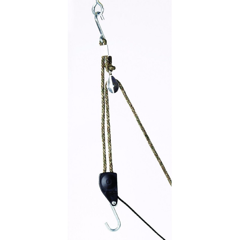 Ratchet Pulley Metal Gear - 3/8" Rope - 250 lbs Capacity - 10 gallons or more