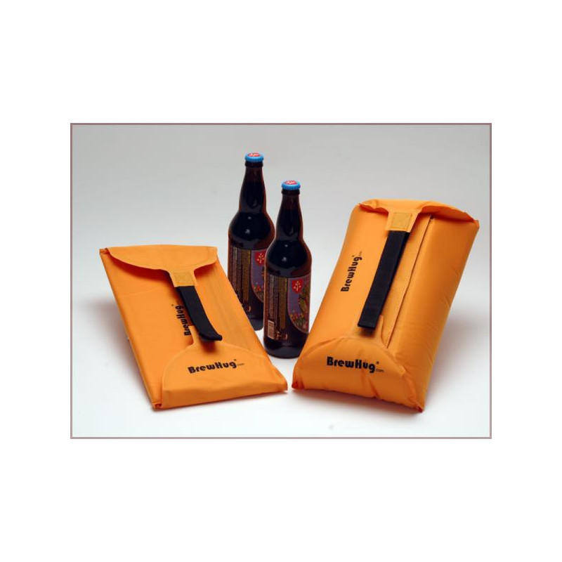 BrewHug Self Inflating Bottle Protector Holds 2 22 Oz Beers Insulates & Inflates