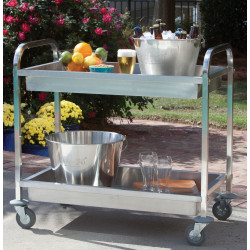 Bayou Classic Stainless Serving Cart w/ 2 Trays