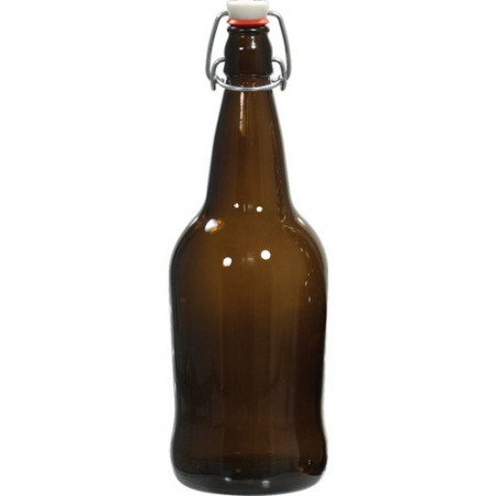 1 L Amber Brown EZ Cap Swing Top Bottles (Case of 12)